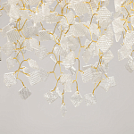 Люстра подвесная золотого цвета с декоративными ветвями и прозрачными рельефными подвесками FAIRYTREE Light варинант исполнения - 8 | Loft Concept в Омске