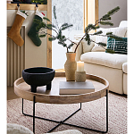 Журнальный стол с круглой деревянной столешницей Urban Style Space варинант исполнения - 5 | Loft Concept в Омске