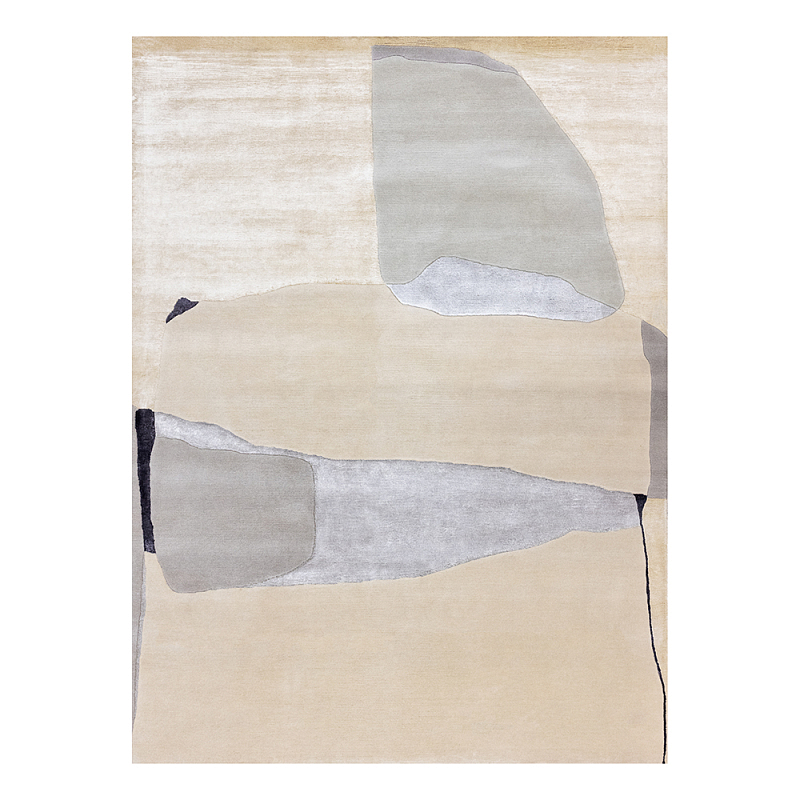 Ковер шелк Manhattan Wool Silk Carpet VI Серый Бежевый в Омске | Loft Concept 