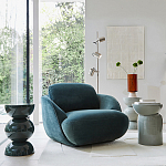 Полукруглое мягкое кресло Halle Green Armchair варинант исполнения - 8 | Loft Concept в Омске