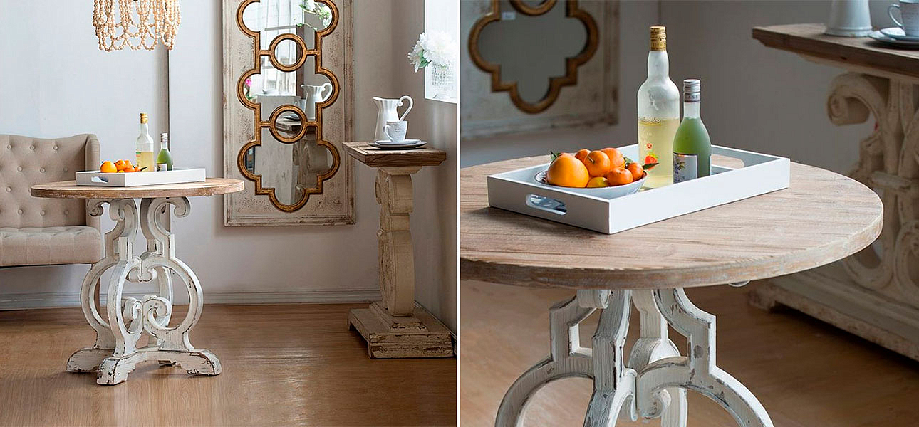 Журнальный столик с белой резной ножкой Jodie - Loft-Concept в Омске