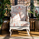 Кресло из массива бука серое с растительным орнаментом Raffael Floral Grey Armchair варинант исполнения - 11 | Loft Concept в Омске