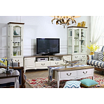 ТВ-тумба в стиле прованс из массива дерева Montmartre Wooden Provence TV Stand варинант исполнения - 3 | Loft Concept в Омске