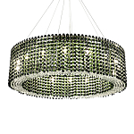 Круглая люстра с хрустальными подвесками Crystal Art Chrome Green Chandelier 12 варинант исполнения - 2 | Loft Concept в Омске