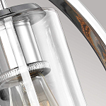 Бра цвета хром с круглой рамой и цилиндрическим прозрачным стеклянным плафоном на прямоугольном основании Feiss варинант исполнения - 5 | Loft Concept в Омске