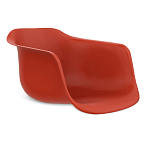 Стул пластиковый красного цвета на колесиках с подъемно-поворотным механизмом Eames Red варинант исполнения - 2 | Loft Concept в Омске