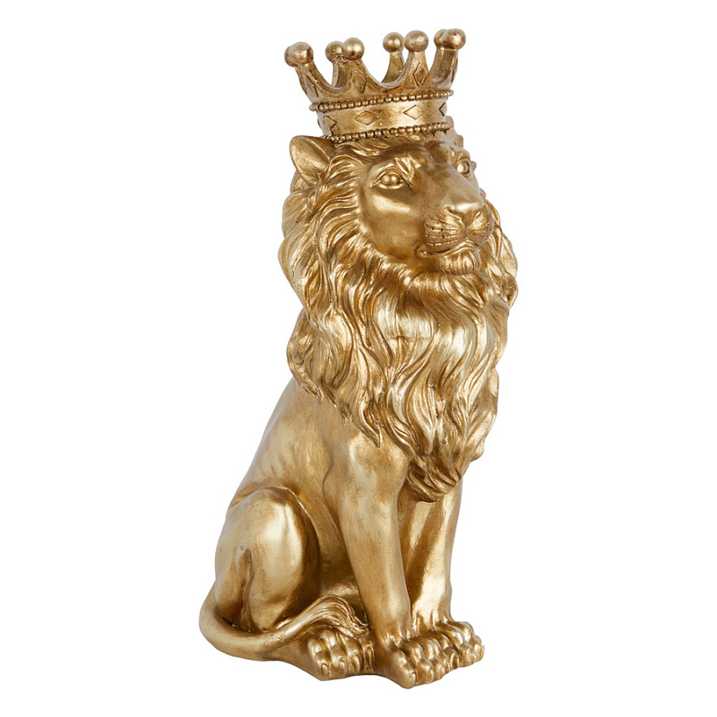 Статуэтка лев с детализированной гривой и изящной короной Lion Crown Золотой Статуэтка лев с детализированной гривой и изящной короной Lion Crown Золотой в Омске | Loft Concept