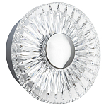 Бра с круглым рельефным плафоном Glass Peonies Chrome Wall Lamp варинант исполнения - 1 | Loft Concept в Омске