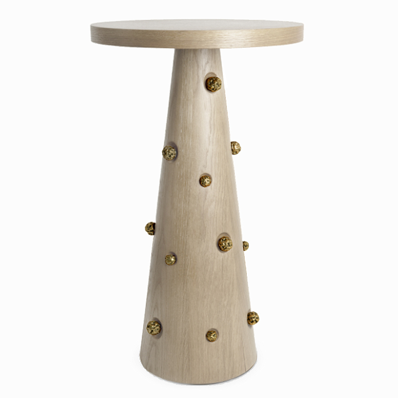 Приставной столик Okinawa Gray Side table Бежевый Золотой в Омске | Loft Concept 