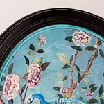 Стул из массива бука бирюзовый с изображением птиц в саду Turquoise Chinoiserie Bird Chair варинант исполнения - 3 | Loft Concept в Омске