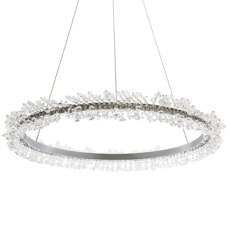Кольцевая люстра с хрустальным декором Rowan Crystal Ring Chrome Horizontal Chandelier Прозрачный Хром Кольцевая люстра с хрустальным декором Rowan Crystal Ring Chrome Horizontal Chandelier Прозрачный Хром в Омске | Loft Concept