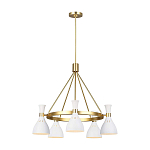 Люстра с 5-ю плафонами в форме песочных часов с узкими перфорированными отверстиями Feiss варинант исполнения - 13 | Loft Concept в Омске