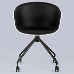 Офисное кресло из пластика с мягким сиденьем Eggshell Black варинант исполнения - 4 | Loft Concept в Омске