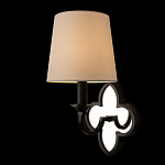 Бра с белым текстильным абажуром и декоративным основанием в виде четырехлистника с зеркальной вставкой Vitorino варинант исполнения - 9 | Loft Concept в Омске