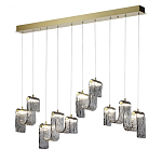 Подвесной светильник линейный с плафонами волнистой формы из фактурного стекла Big Wave варинант исполнения - 3 | Loft Concept в Омске