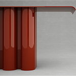 Консоль красная с цилиндрическим основанием Giorgio варинант исполнения - 2 | Loft Concept в Омске