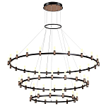 Люстра подвесная с тремя круглыми ярусами и цилиндрическими плафонами Arnaut Light варинант исполнения - 4 | Loft Concept в Омске