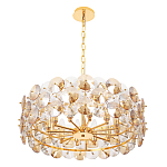 Люстра круглая золотого цвета с круглыми хрустальным элементами Solyria варинант исполнения - 6 | Loft Concept в Омске