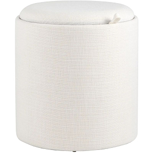 Пуф-столик с ящиком рогожка белый Bianca высота 44 см