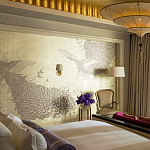 Обои ручная роспись в стиле Арт-деко Whistler Peacocks Special Colourway on 12 Carat White Gold gilded silk варинант исполнения - 1 | Loft Concept в Омске