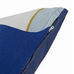 Подушка декоративная хлопковая синего цвета с абстрактным принтом Elysian Flow Azure варинант исполнения - 4 | Loft Concept в Омске