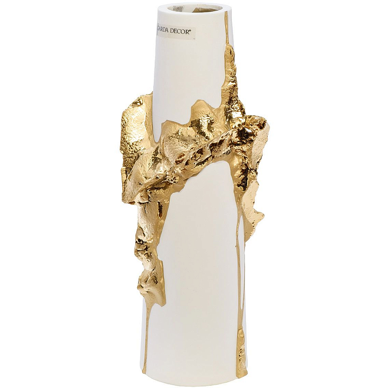 Ваза Rhea white with gold 30 Белый Золотой Ваза Rhea white with gold 30 Белый Золотой в Омске | Loft Concept