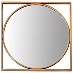 Круглое  зеркало в квадратной раме из металла Coste Mirror варинант исполнения - 1 | Loft Concept в Омске