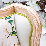 Кресло из натурального бука золотистое с изображением птиц и цветов Blooming Birds варинант исполнения - 2 | Loft Concept в Омске