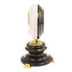 Часы настольные бронзовые из натуральных камней Мрамор и Змеевик Stone Clock варинант исполнения - 6 | Loft Concept в Омске