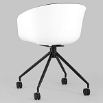 Офисное кресло из пластика с мягким сиденьем Eggshell Black варинант исполнения - 6 | Loft Concept в Омске