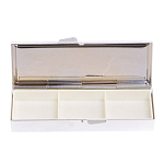 Таблетница карманная прямоугольная с 3-мя отделениями с зеркалом и накладкой из натурального камня Содалит Silver Stone Pillboxes варинант исполнения - 2 | Loft Concept в Омске