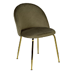 Стул велюровый хаки на золотистых металлических ножках Vendramin Chair варинант исполнения - 2 | Loft Concept в Омске