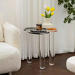 Дизайнерский журнальный стол с фигурной столешницей на 3-х прозрачных ножках Rahakif варинант исполнения - 4 | Loft Concept в Омске