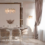 Бра с металлическим основанием золотого цвета и хрустальными подвесками Textured Glass варинант исполнения - 8 | Loft Concept в Омске