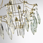 Люстра подвесная из металла с хрустальными подвесками прозрачного цвета Quasar 41 варинант исполнения - 3 | Loft Concept в Омске