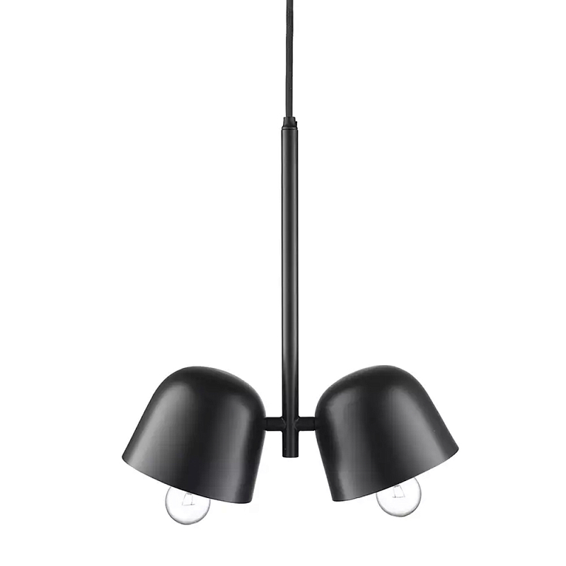 Подвесной светильник черный с 2-мя плафонами Pendant lamp Black Черный в Омске | Loft Concept 