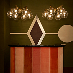 Обои ручная роспись Chez Nina by India Mahdavi Standard colourway on Perfect Green slub silk варинант исполнения - 3 | Loft Concept в Омске