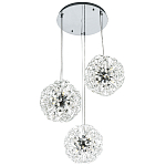 Подвесной светильник с 3-мя плафонами Crystal Dandelions Chrome Hanging Lamp варинант исполнения - 2 | Loft Concept в Омске