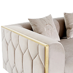 Диван двухместный  бежевый с золотым каркасом Bertrude варинант исполнения - 2 | Loft Concept в Омске