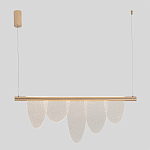 Люстра подвесная с пятью прозрачными элементами в форме лепестков и золотистым металлическим основанием DALI Tonin Casa варинант исполнения - 3 | Loft Concept в Омске