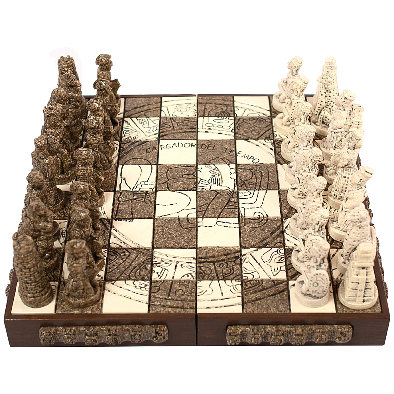 Шахматы из камня Cargador del Tiempo Chess Мексика ручная работа Коричневый Бежевый Шахматы из камня Cargador del Tiempo Chess Мексика ручная работа Коричневый Бежевый в Омске | Loft Concept