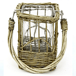 Кашпо стеклянное в плетёной корзине Argo варинант исполнения - 1 | Loft Concept в Омске