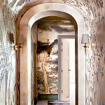 Обои ручная роспись Bamboo River Blossom Original colourway on Deep Rich Gold gilded paper with pearlescent antiquing варинант исполнения - 2 | Loft Concept в Омске