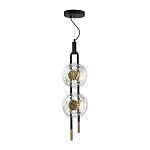 Подвесной светильник с черным основанием и золотистым декором Bruno Duo варинант исполнения - 2 | Loft Concept в Омске