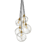 Подвесной светильник с шестью прозрачными стеклянными шарообразными плафонами Hinkley варинант исполнения - 1 | Loft Concept в Омске