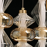 Люстра с плафонами из прозрачного и янтарного стекла в виде шаров и ромбов Gabriel Scott Luna варинант исполнения - 11 | Loft Concept в Омске