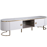 Тумба под телевизор белая овальная с мраморной столешницей Thoroughbass варинант исполнения - 1 | Loft Concept в Омске