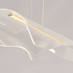 Люстра линейная с прозрачным волнообразным плафоном Wave Line варинант исполнения - 9 | Loft Concept в Омске