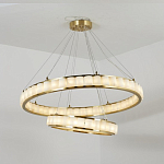 Люстра с 2-мя кольцами из натурального камня с регулируемыми плафонами Durability of Stone варинант исполнения - 3 | Loft Concept в Омске