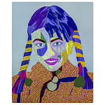 Картина с вышивкой Портрет wall panel People with the yellow ear 3 варинант исполнения - 3 | Loft Concept в Омске